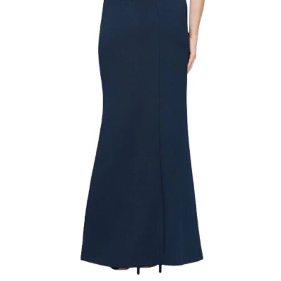 NWT S.L. Fashions 9134208 One Shoulder Formal Gown Navy Size 12 - Picture 4 of 6